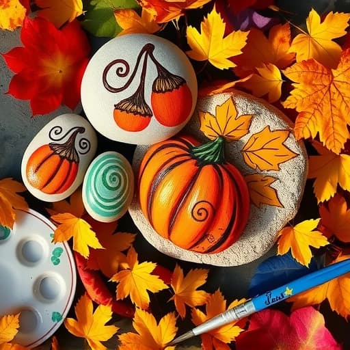 Autumn Rock Painting Ideas featured image